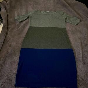 LULAROE BLUE AND GRAY TANK DRESS SIZE XS